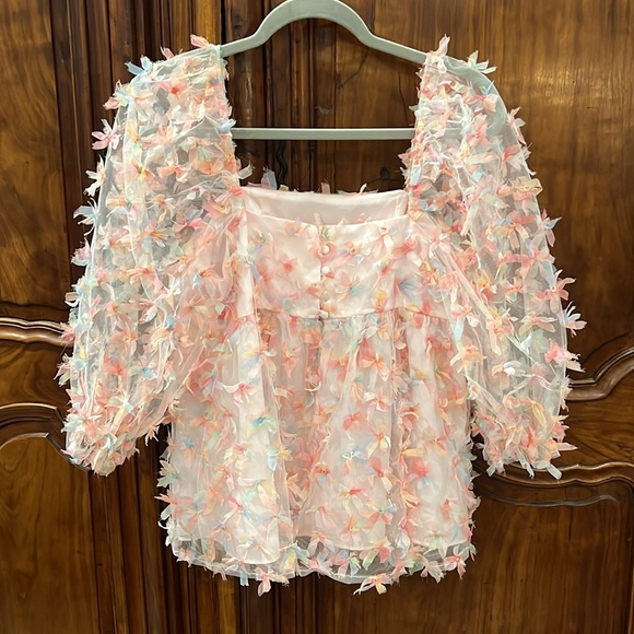 Storia babydoll style top - pink confetti - size M - Picture 4 of 6